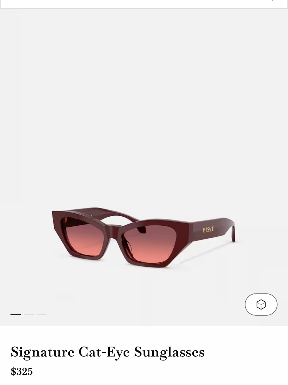 Versace Women's Cat-Eye Sunglasses in Deep Red with Gradient Lenses